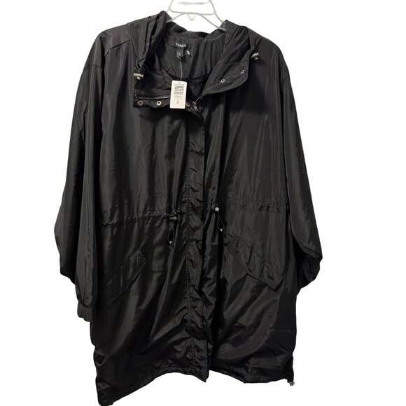 Torrid Fur-Lined Rain Jacket Deep Black Sz 4X Women Front Zip. NWT - Picture 1 of 12